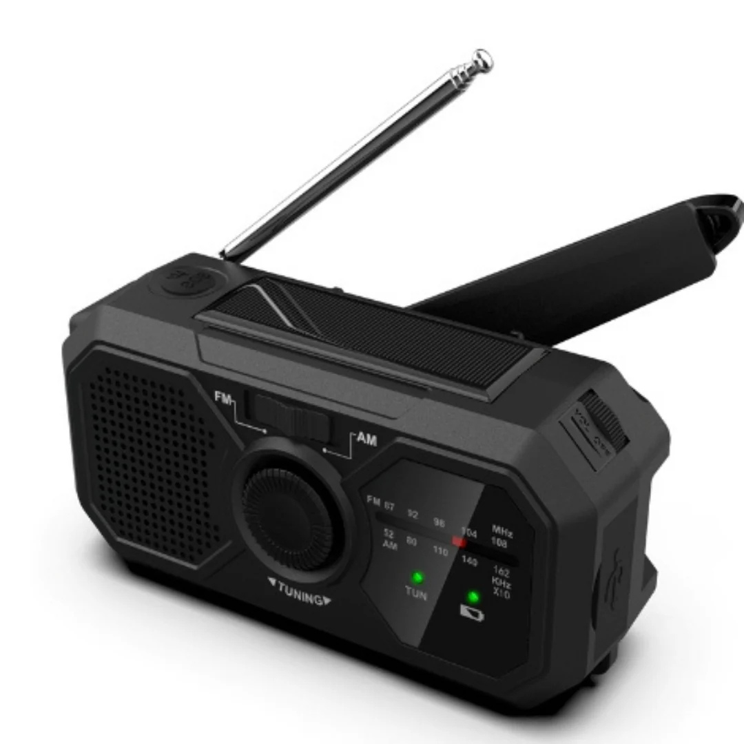 Portable Emergency Radio – Powered by Solar Energy & Hand Crank